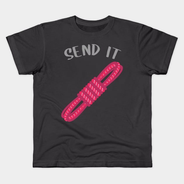 Send it rock climbing T-shirt Kids T-Shirt by PaletteDesigns